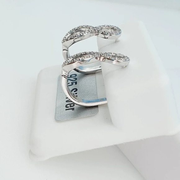 "925 Sterling Silver Cubic Zirconia Earrings, U19254850 - Picture 8 of 11